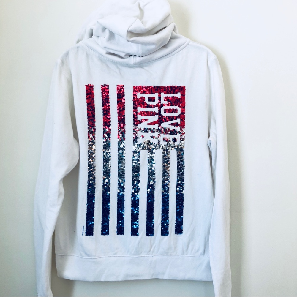 Pink by Victoria’s Secret Sequin American Hoodie